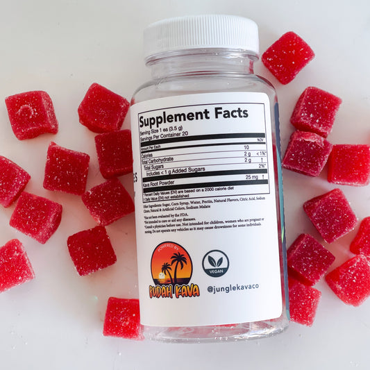 kava gummies nutritional info and supplement facts
